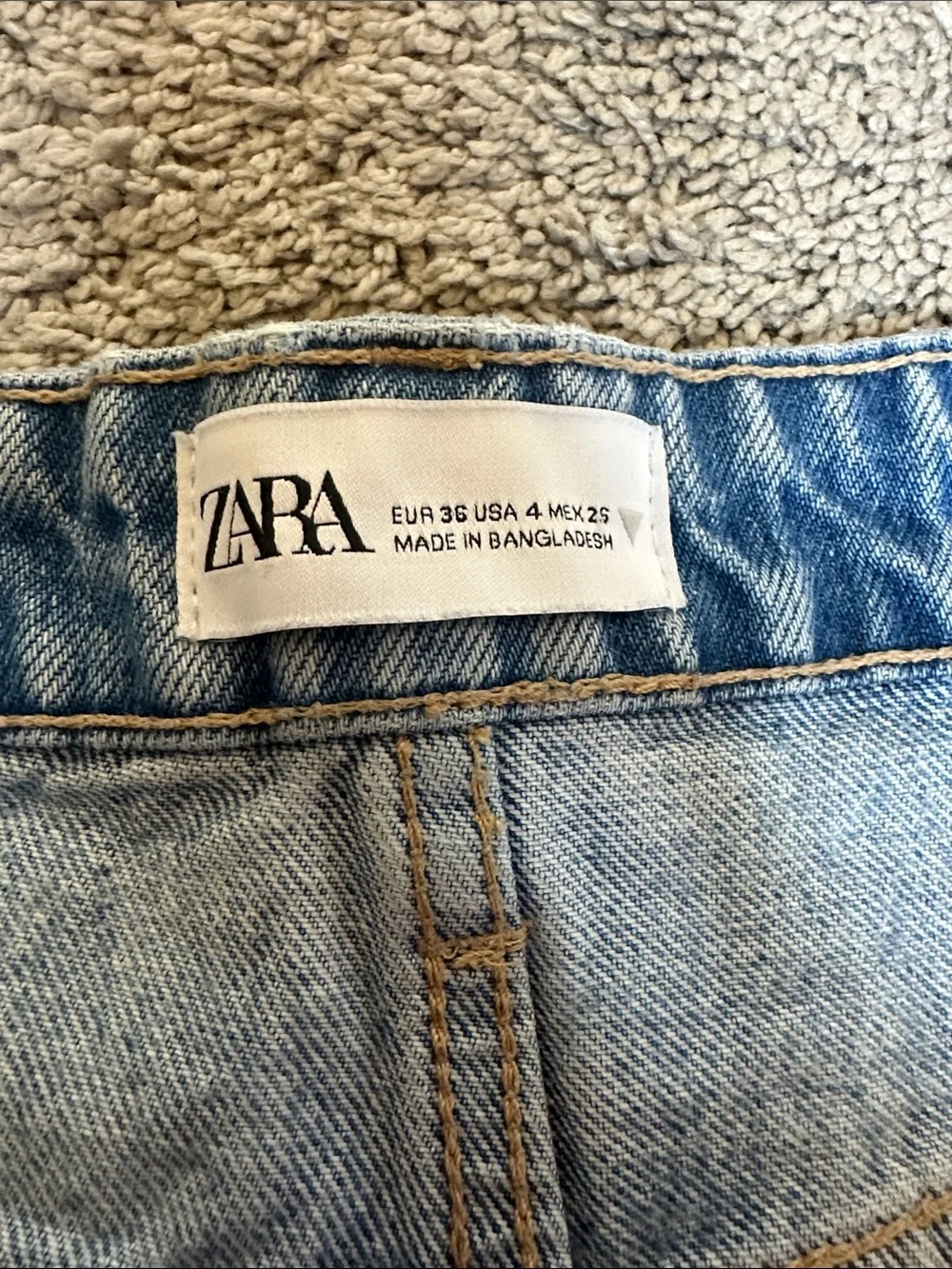 Zara Light Wash Distressed Denim Cutoff Shorts
